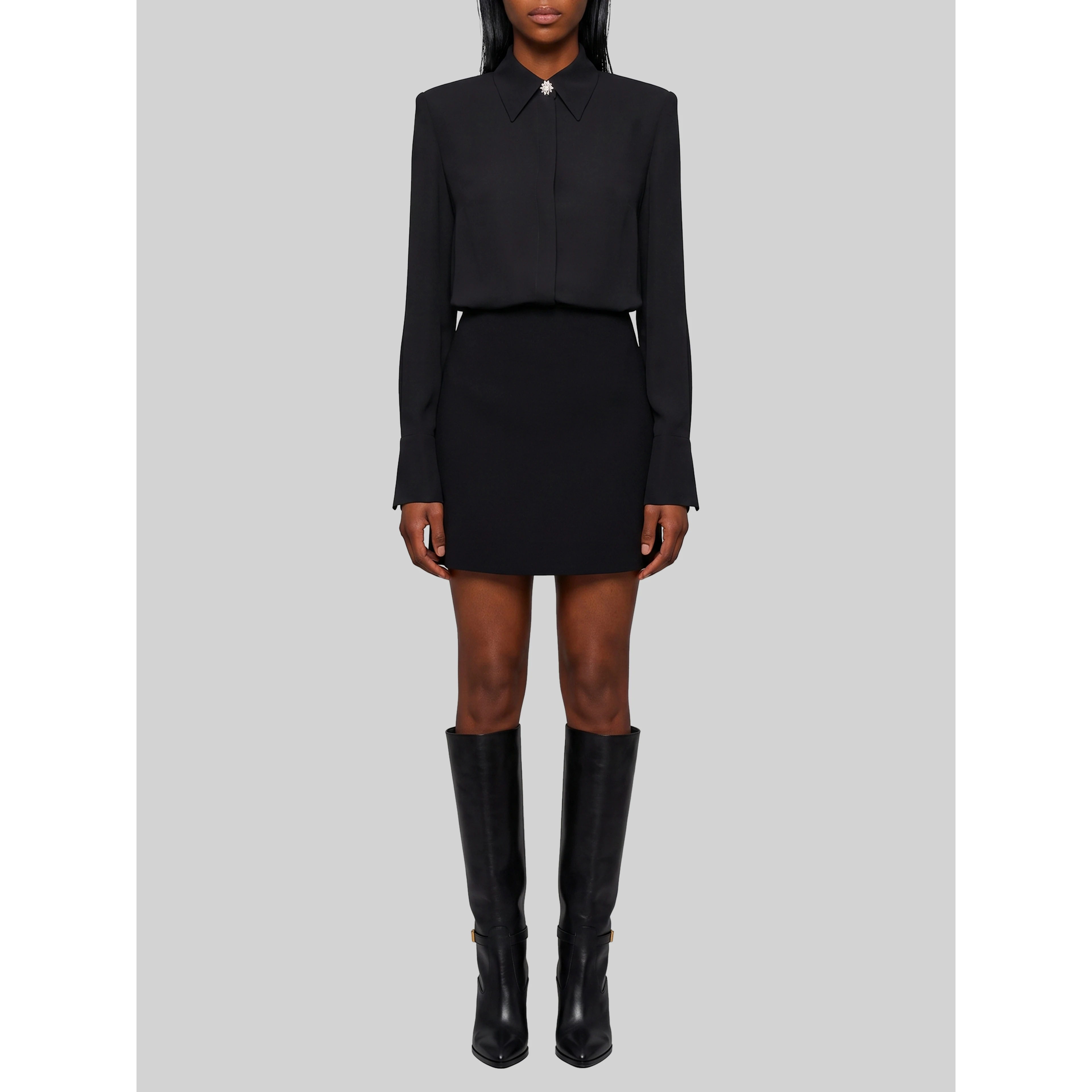 Double georgette shirt dress