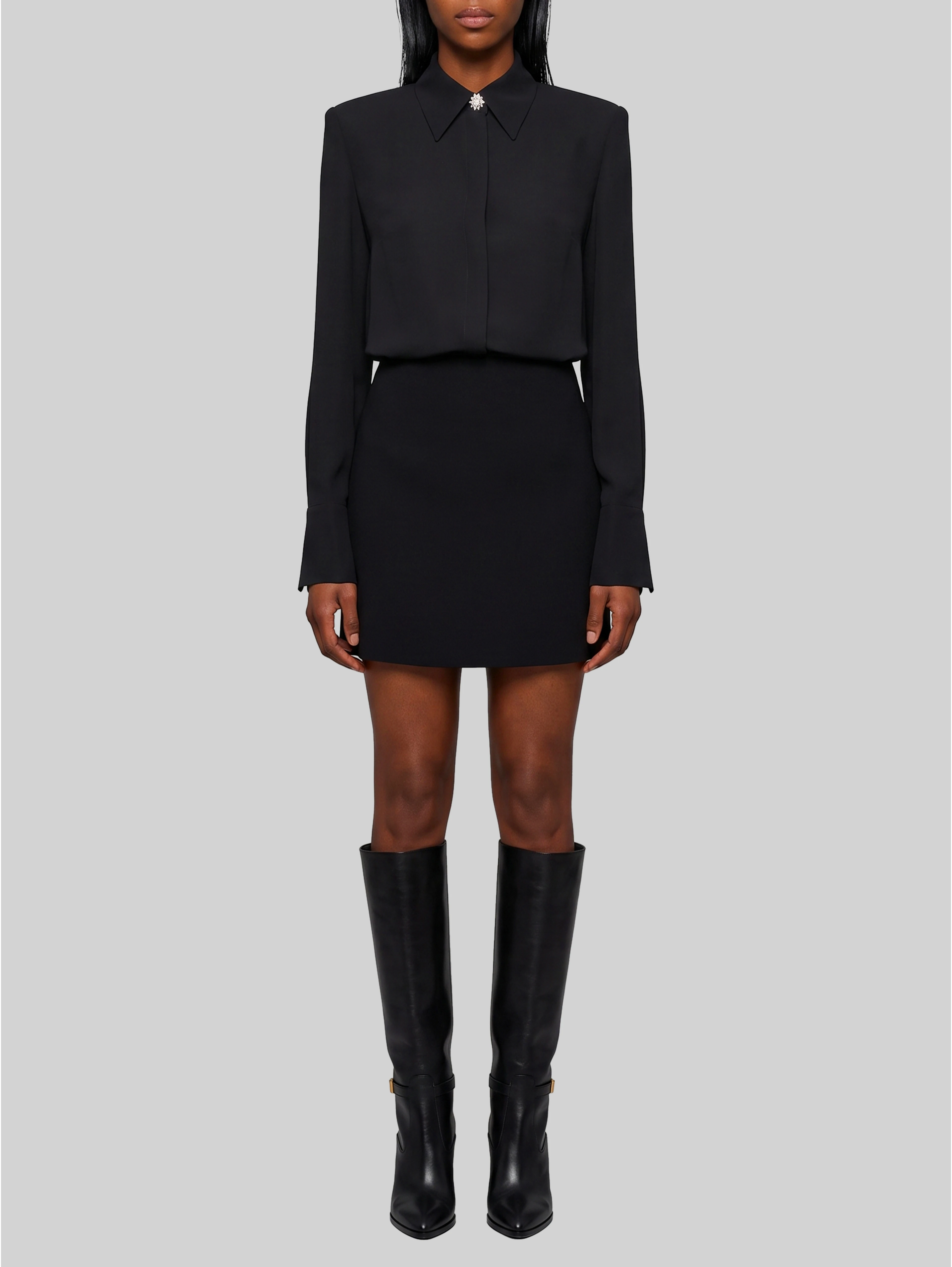 Double georgette shirt dress
