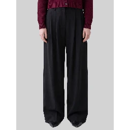 Wide-leg stretch canvas trousers