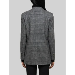 Double-breasted Prince of Wales check jacket