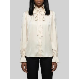 Champagne ruffled shirt