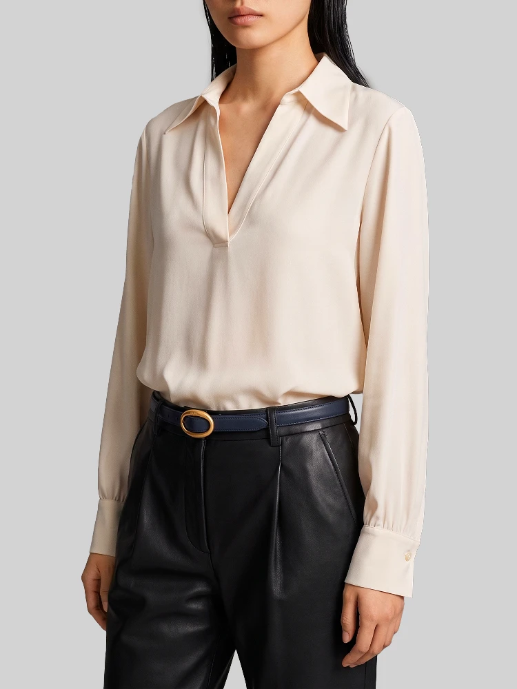 Champagne double georgette blouse alternative