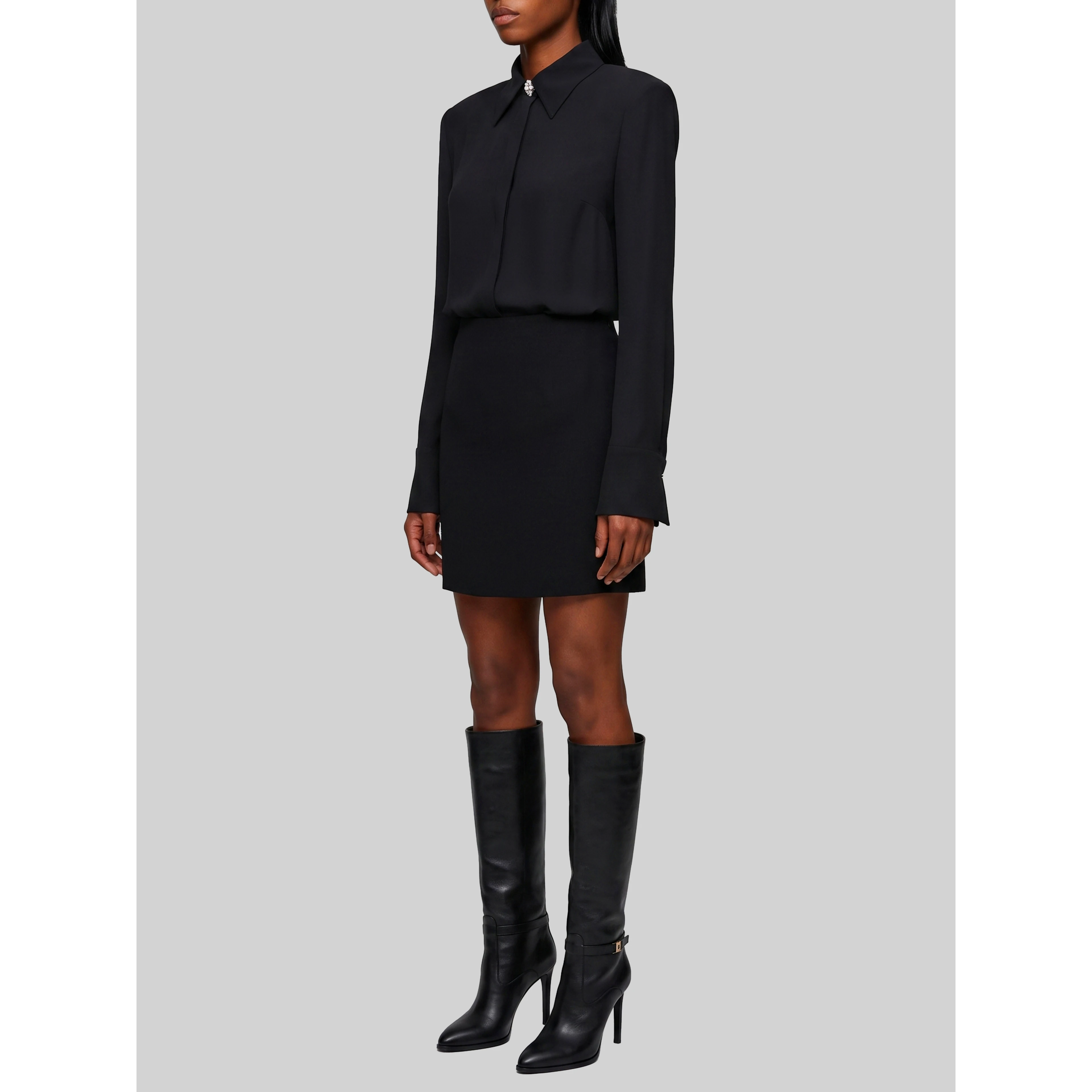 Double georgette shirt dress