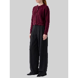 Wide-leg stretch canvas trousers