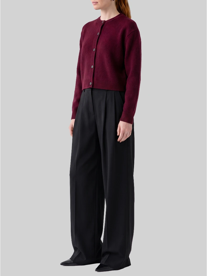 Wide-leg stretch canvas trousers
