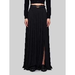 Black maxi pleated skirt