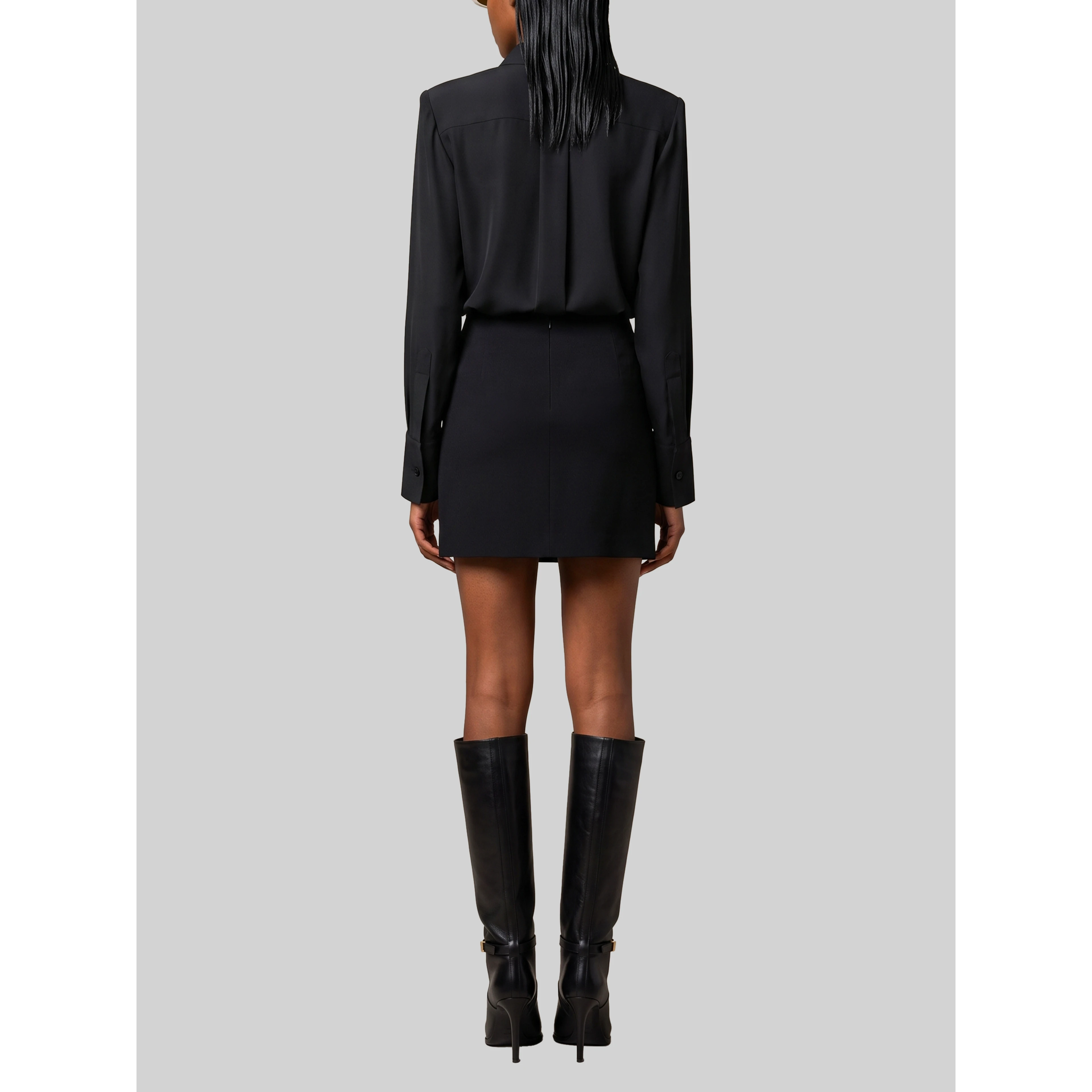 Double georgette shirt dress