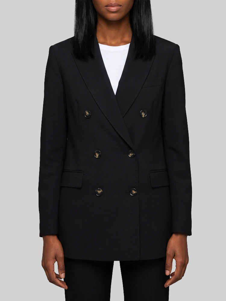 Double-breasted black jacket