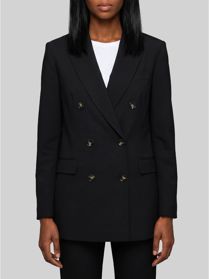 Double-breasted black jacket