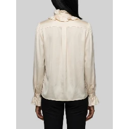 Champagne ruffled shirt