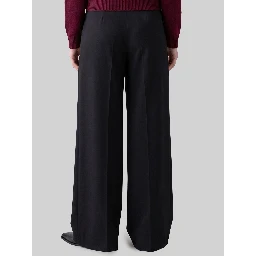 Wide-leg stretch canvas trousers