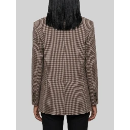 Single-breasted micro-check jacket