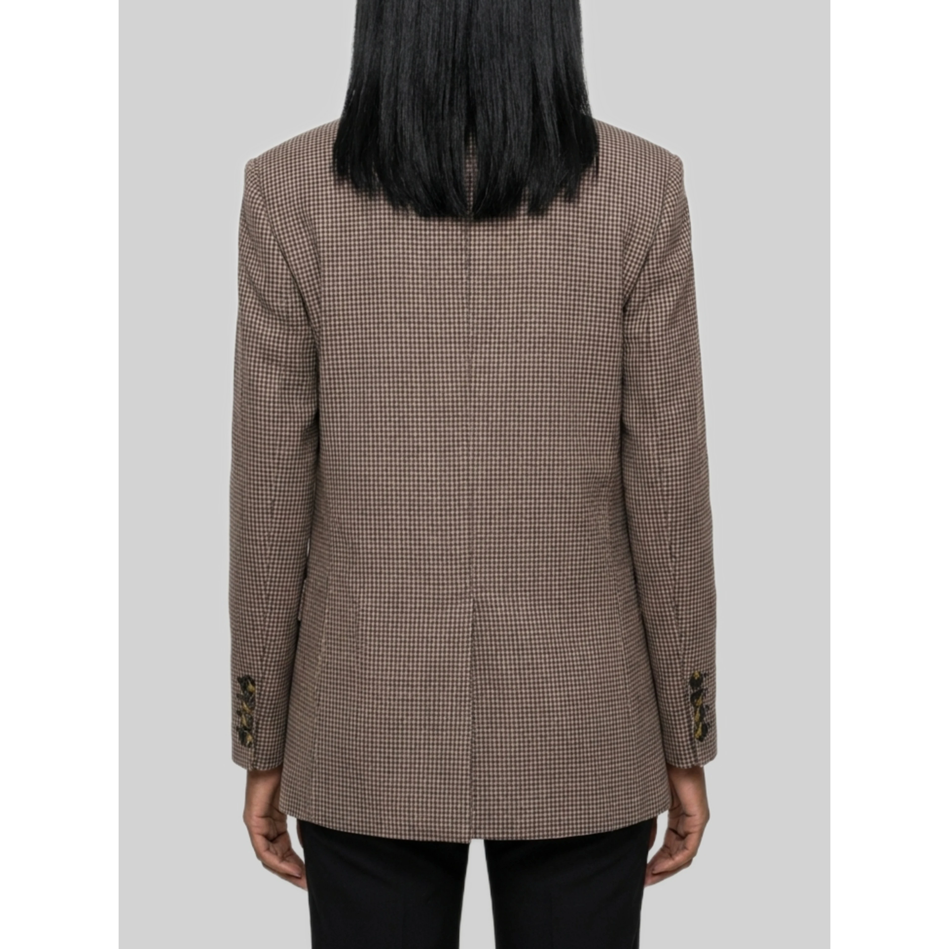 Single-breasted micro-check jacket