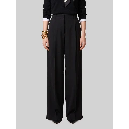 Light stretch canvas pants in black