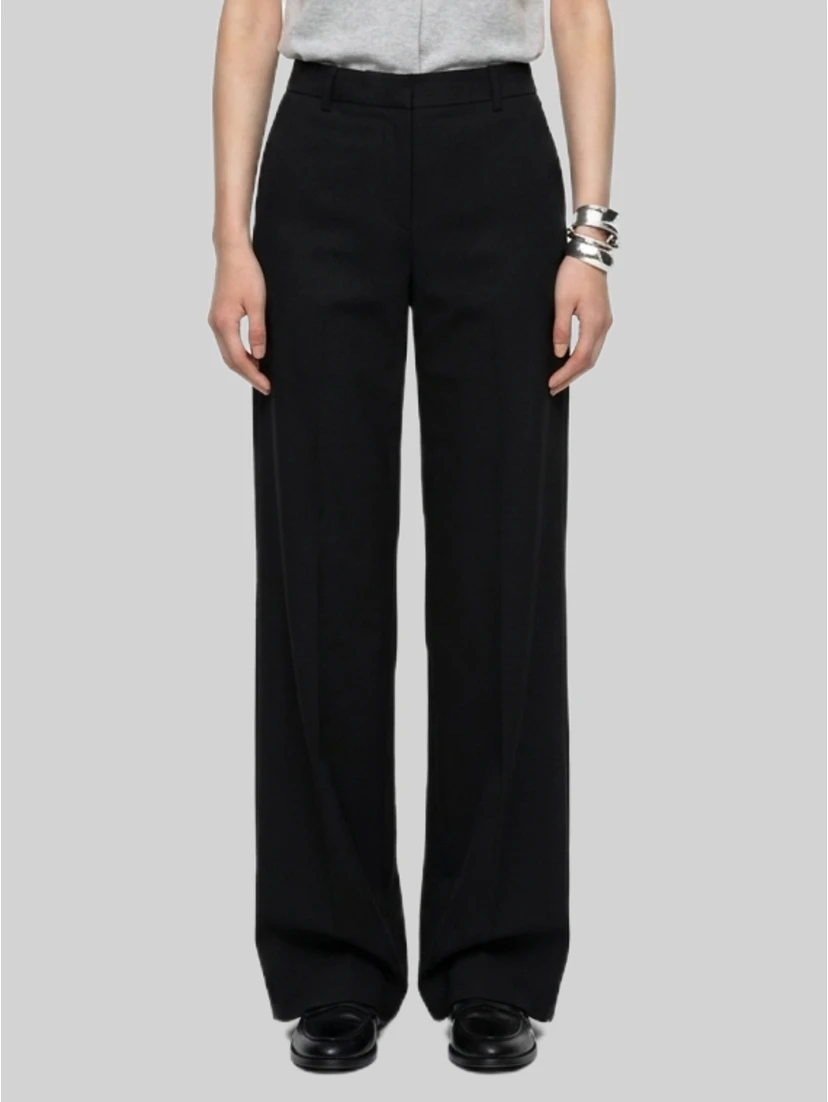 Elastic-waist satin trousers