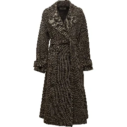 Cappotto Tema In Tweed Lana, Nylon
