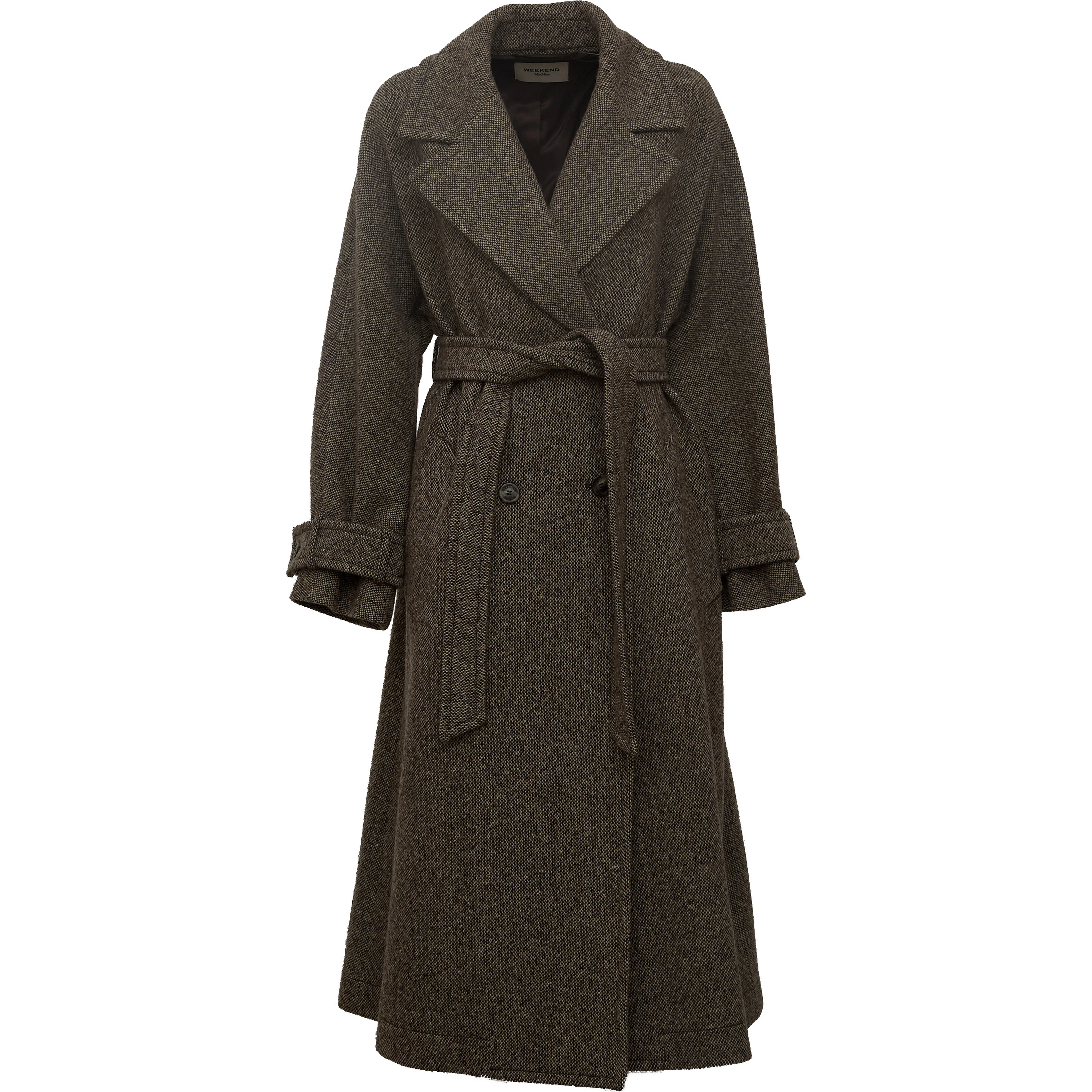 Cappotto Tema In Tweed Lana, Nylon