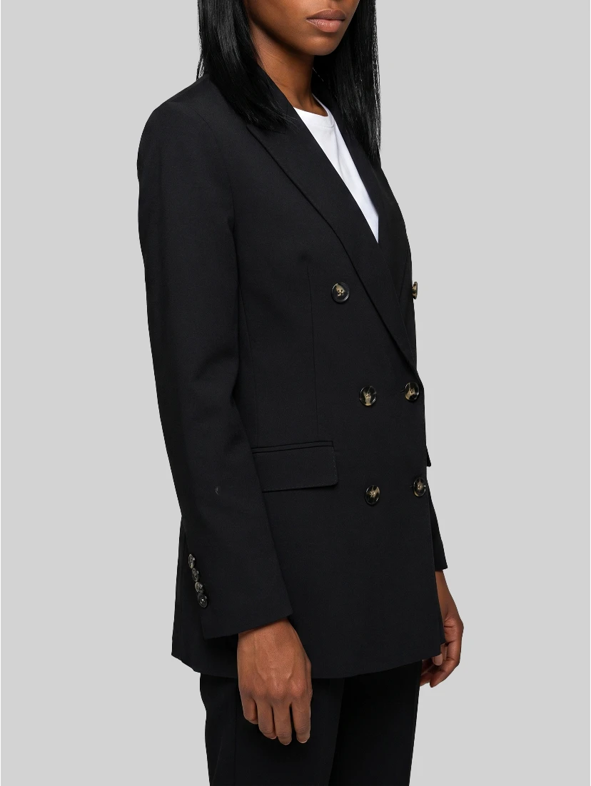 Double-breasted black jacket