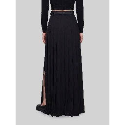 Black maxi pleated skirt