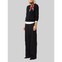Light stretch canvas pants in black