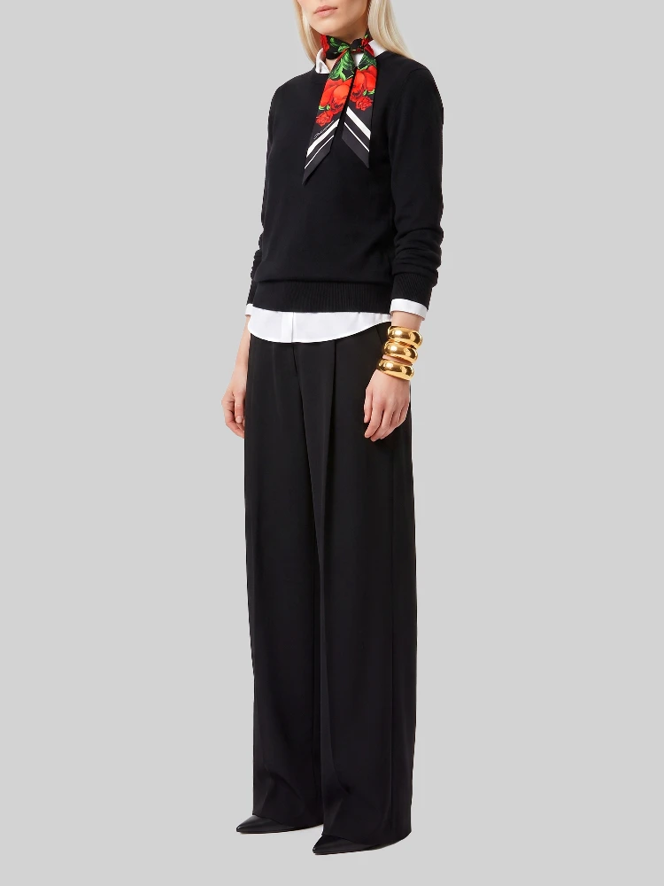 Light stretch canvas pants in black alternative