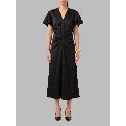Midi dress with draping