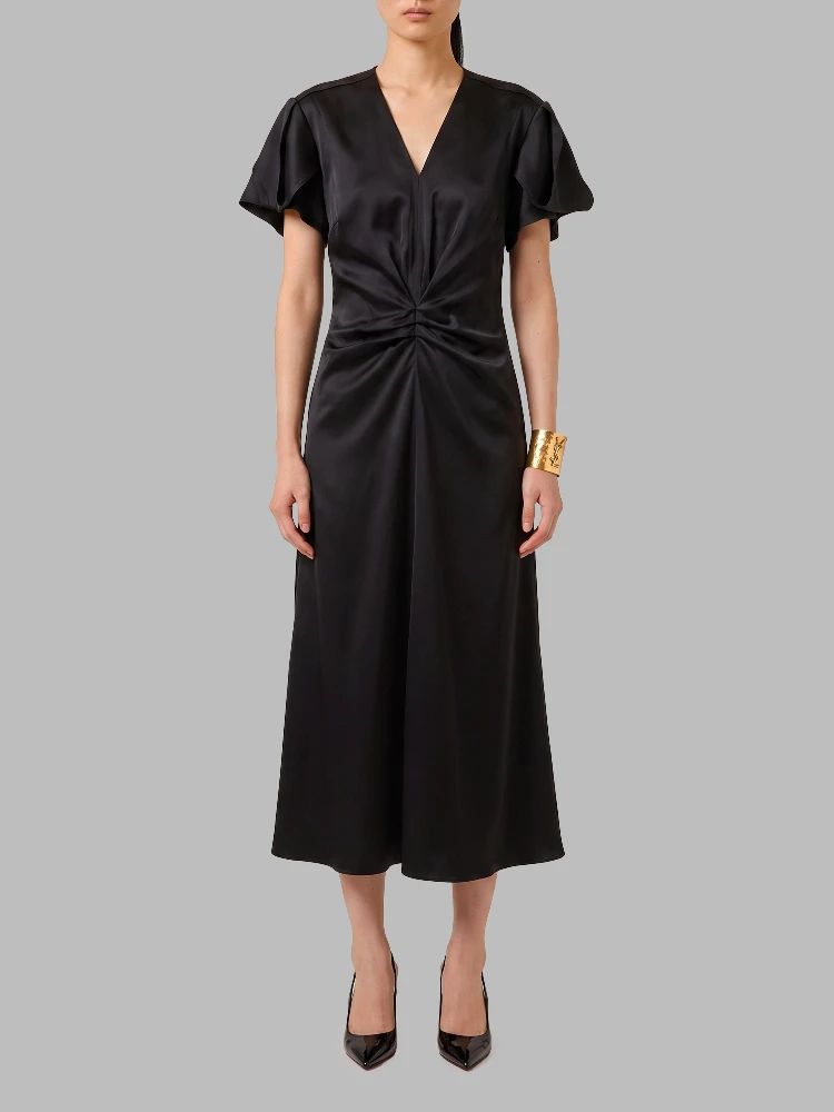 Midi dress with draping