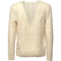 Cable-Knit Crewneck Pullover In Wool, Cashmere