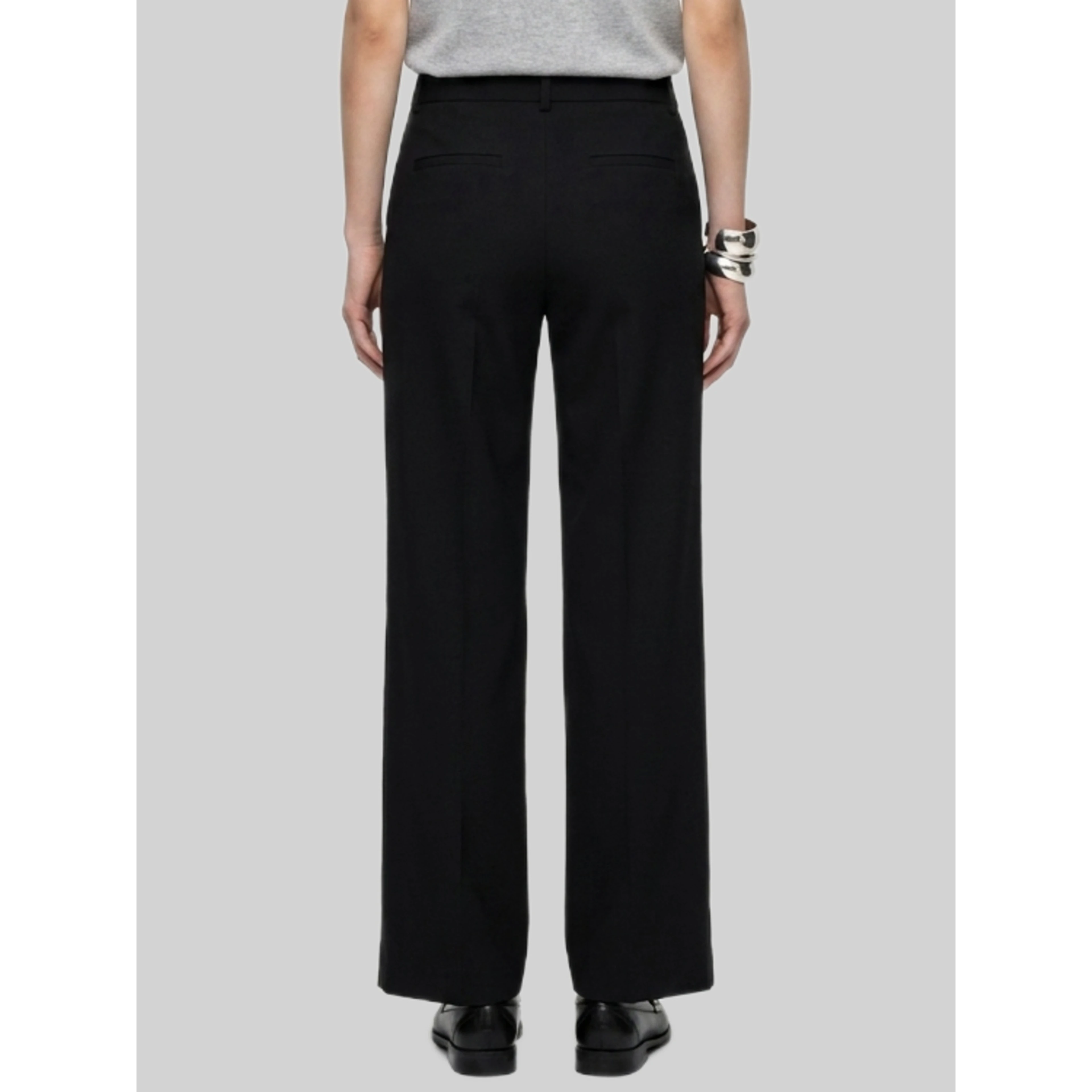 Elastic-waist satin trousers