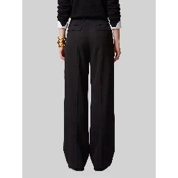 Light stretch canvas pants in black