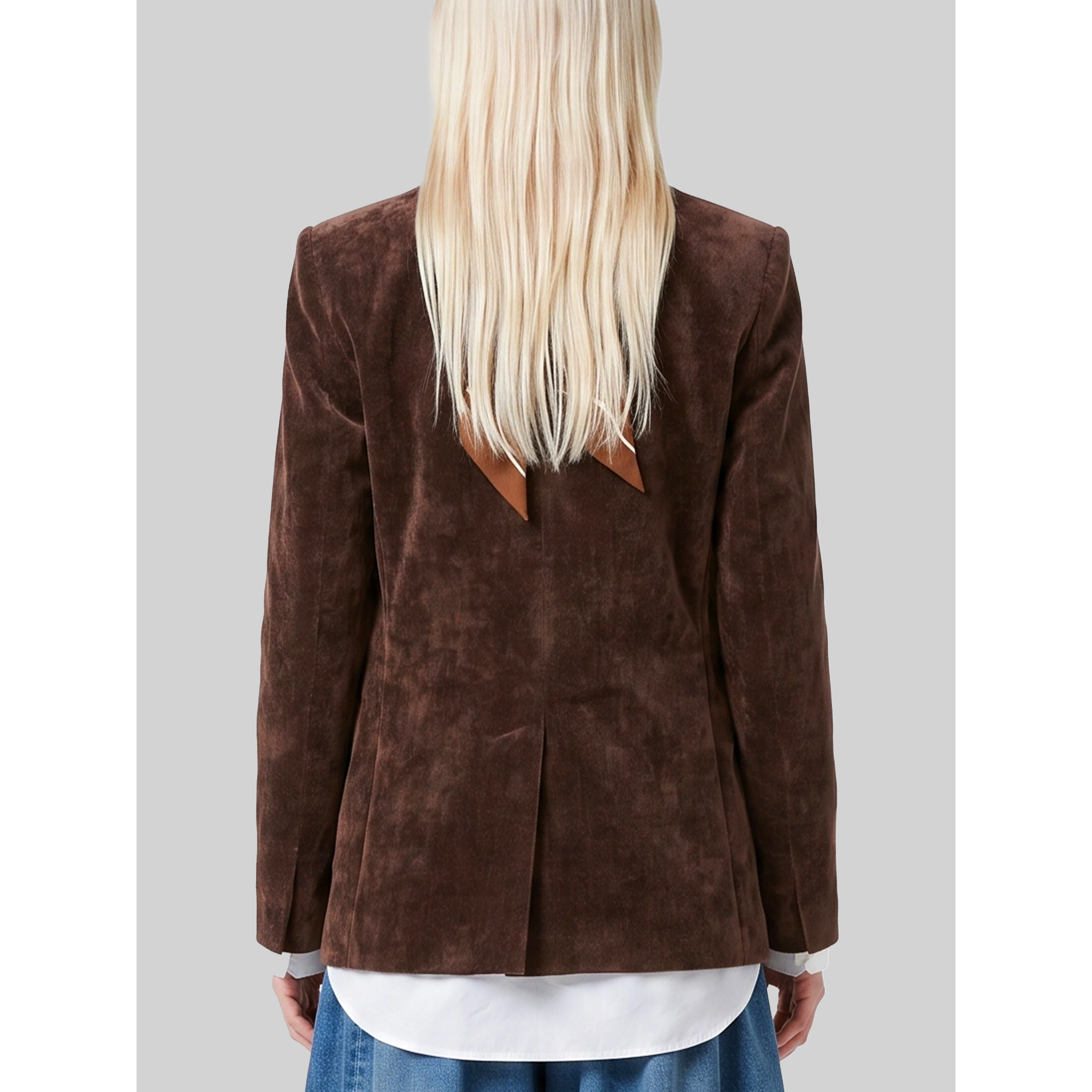 Double-breasted délavé velvet jacket