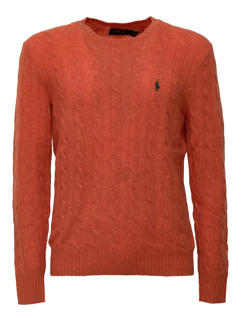 Cable-Knit Crewneck Pullover In Wool, Cashmere