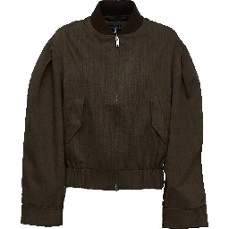 Light Wool Melange Bomber Jacket
