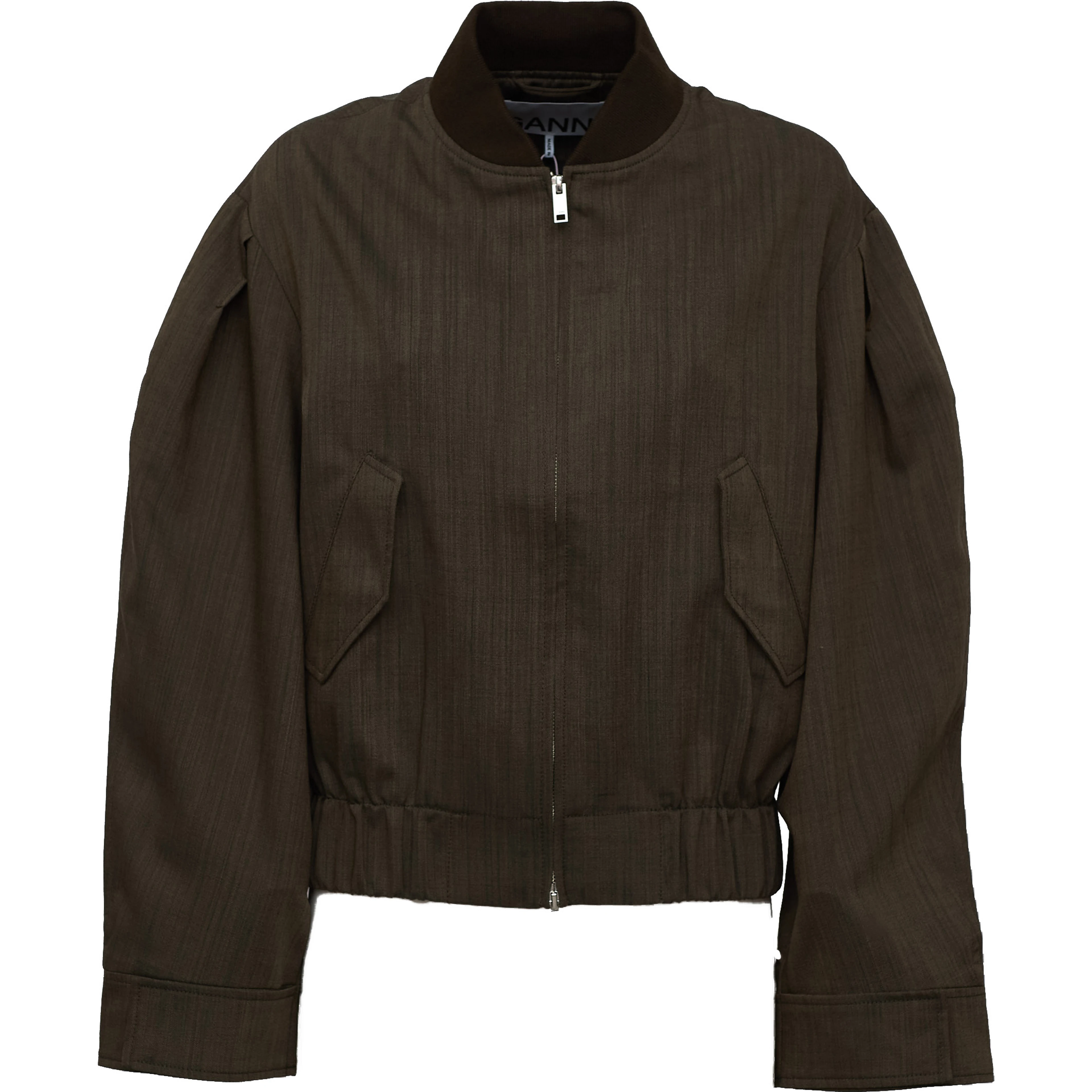 Light Wool Melange Bomber Jacket