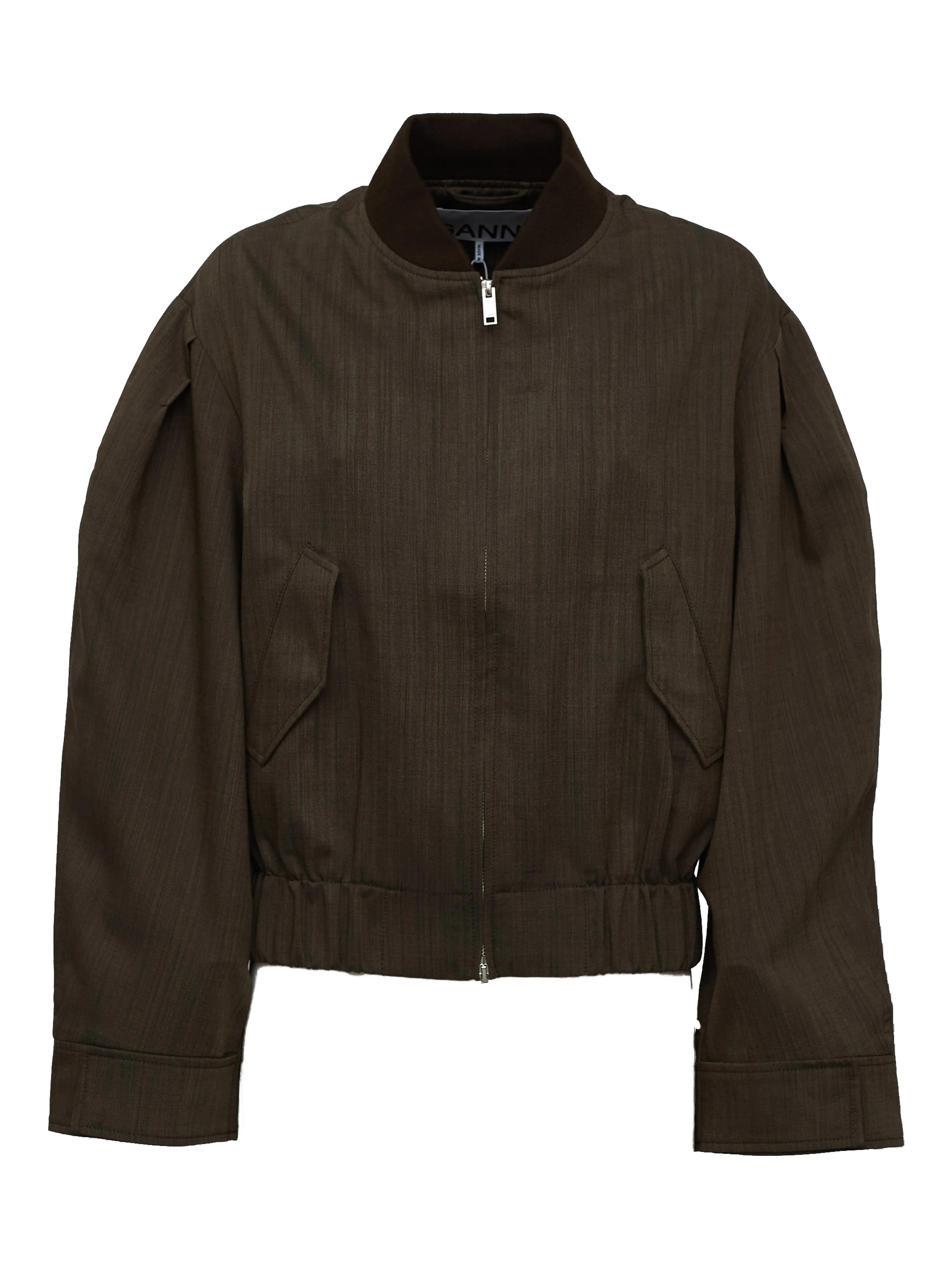 Light Wool Melange Bomber Jacket