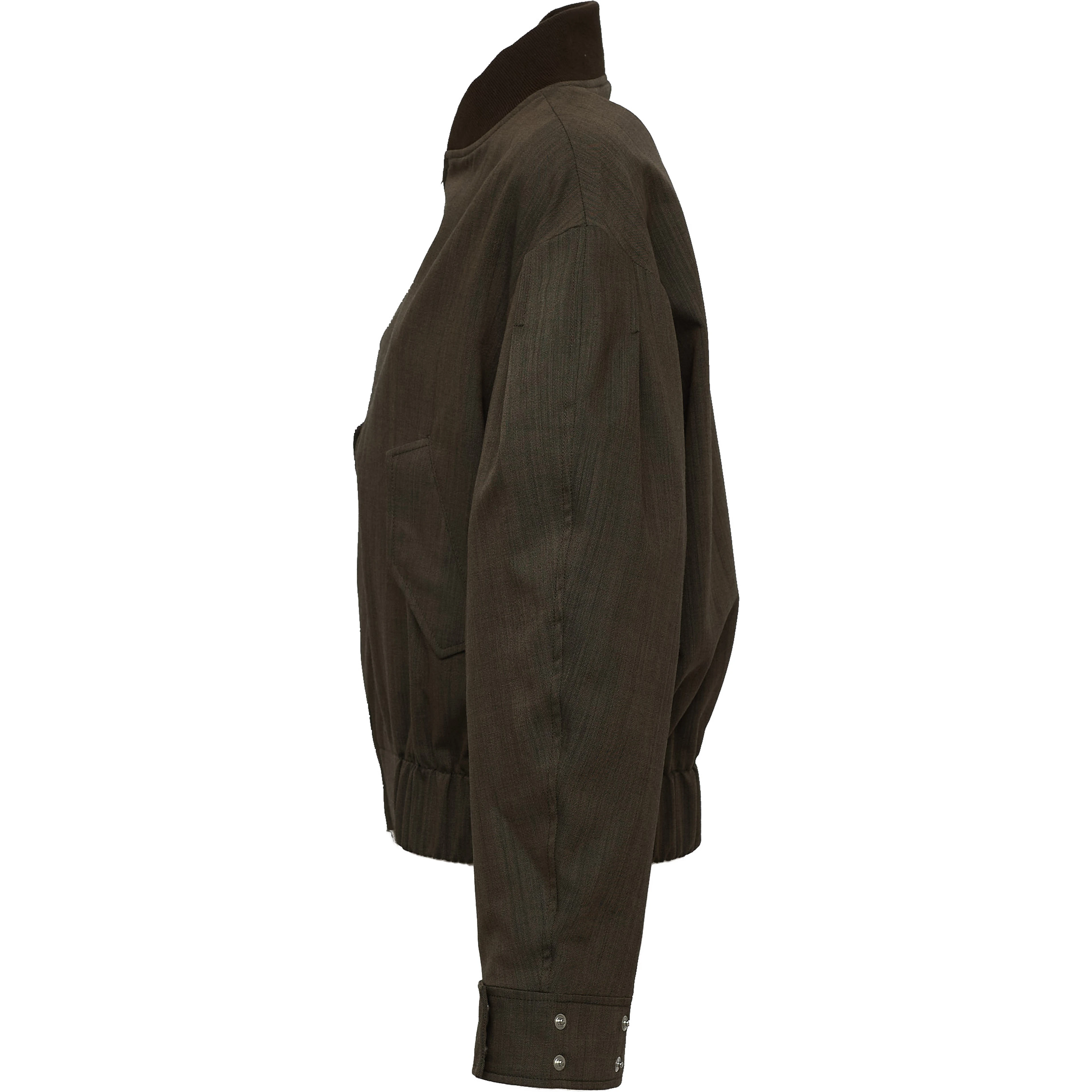 Light Wool Melange Bomber Jacket