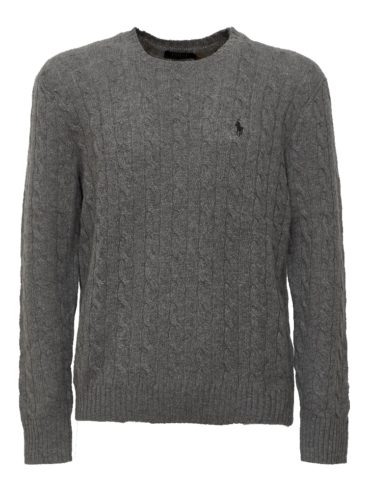 Cable-Knit Crewneck Pullover In Wool, Cashmere