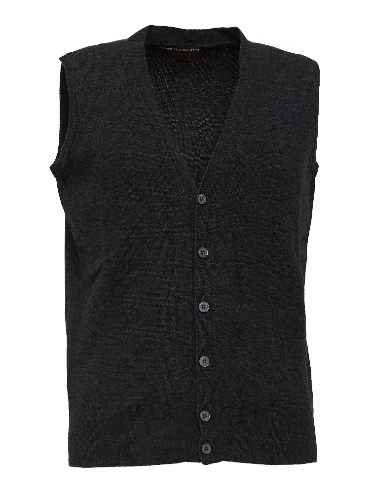 Gilet Bottoni In Lana, Cashmere