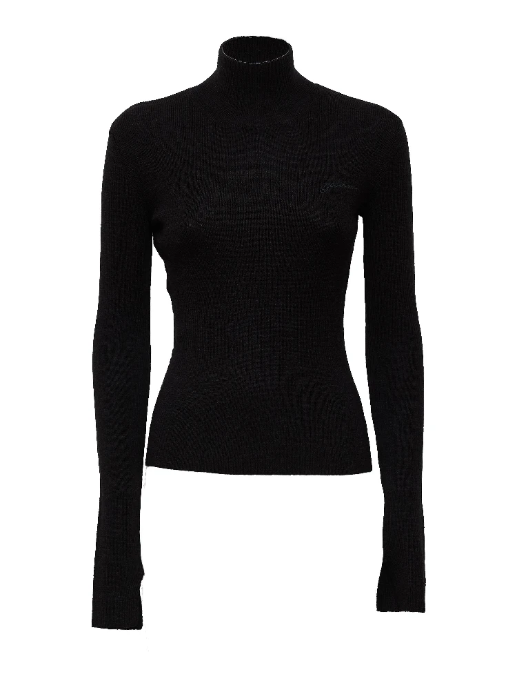 Mini Ribbed Merino Mock Neck