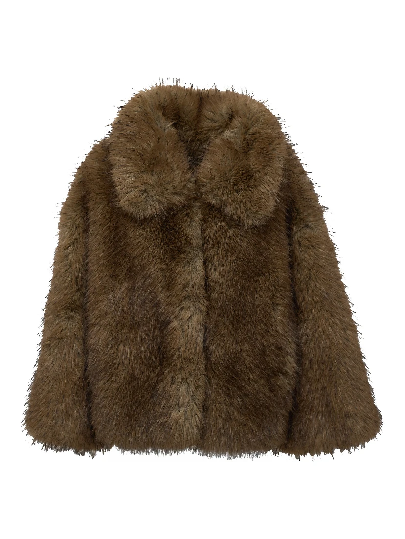 Kastanje Foax Fur Coat