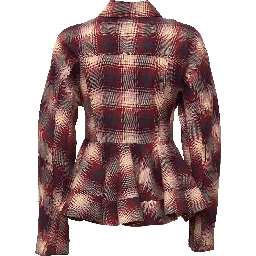 Cotton Flannel Check Peplum Shirt