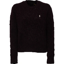 Cable Knit Crewneck Sweater Wool, Cashmere Blend