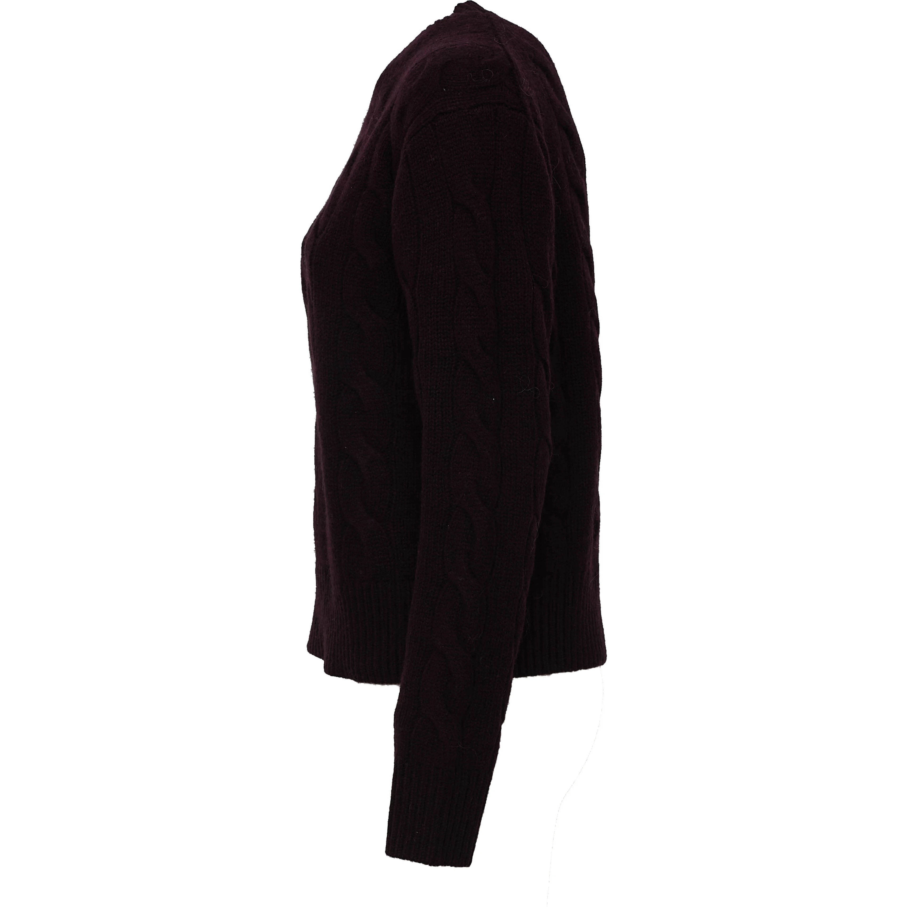Cable Knit Crewneck Sweater Wool, Cashmere Blend