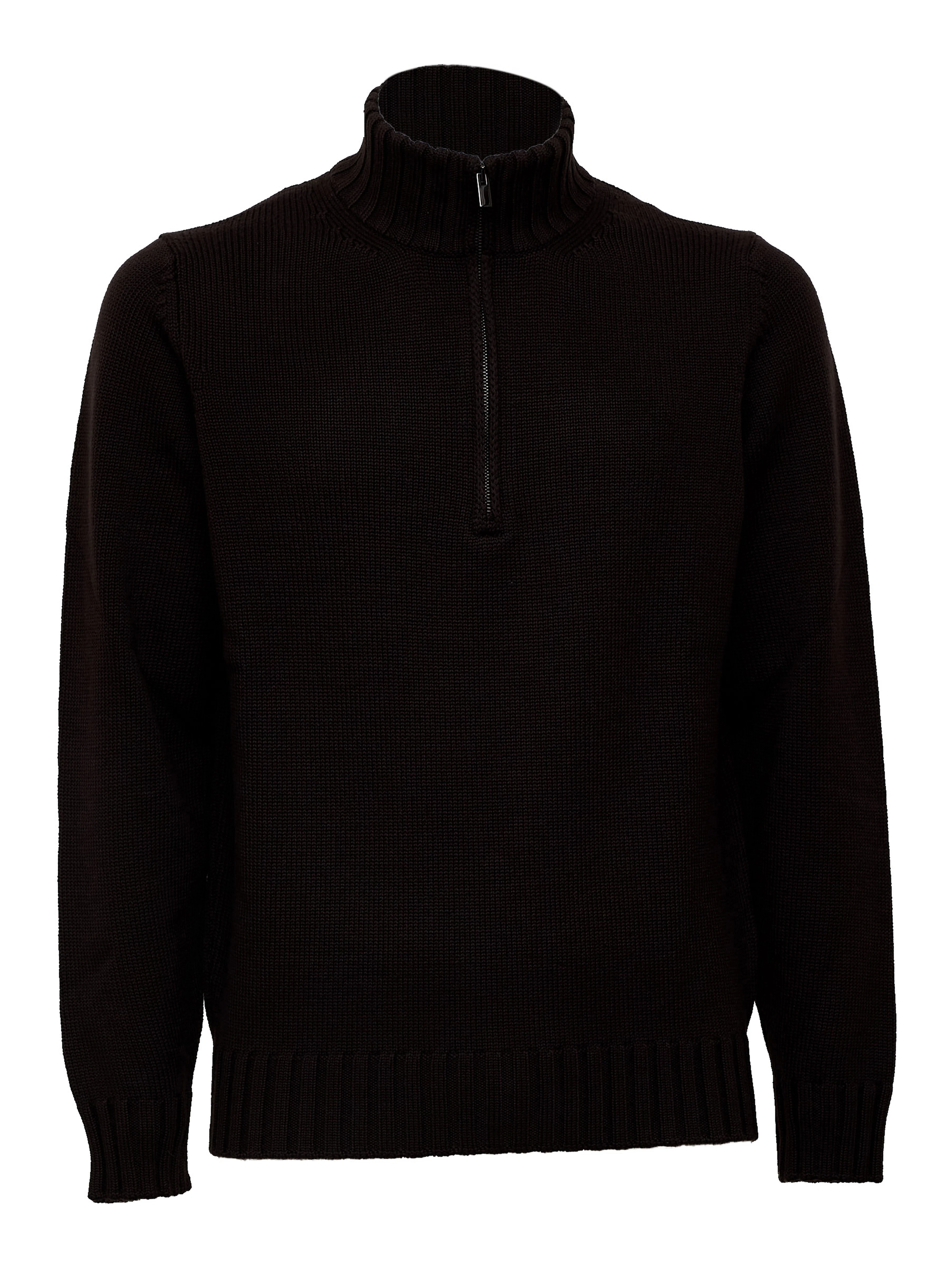 Maglia Mezza Zip In Lana Merino