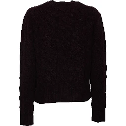 Cable Knit Crewneck Sweater Wool, Cashmere Blend