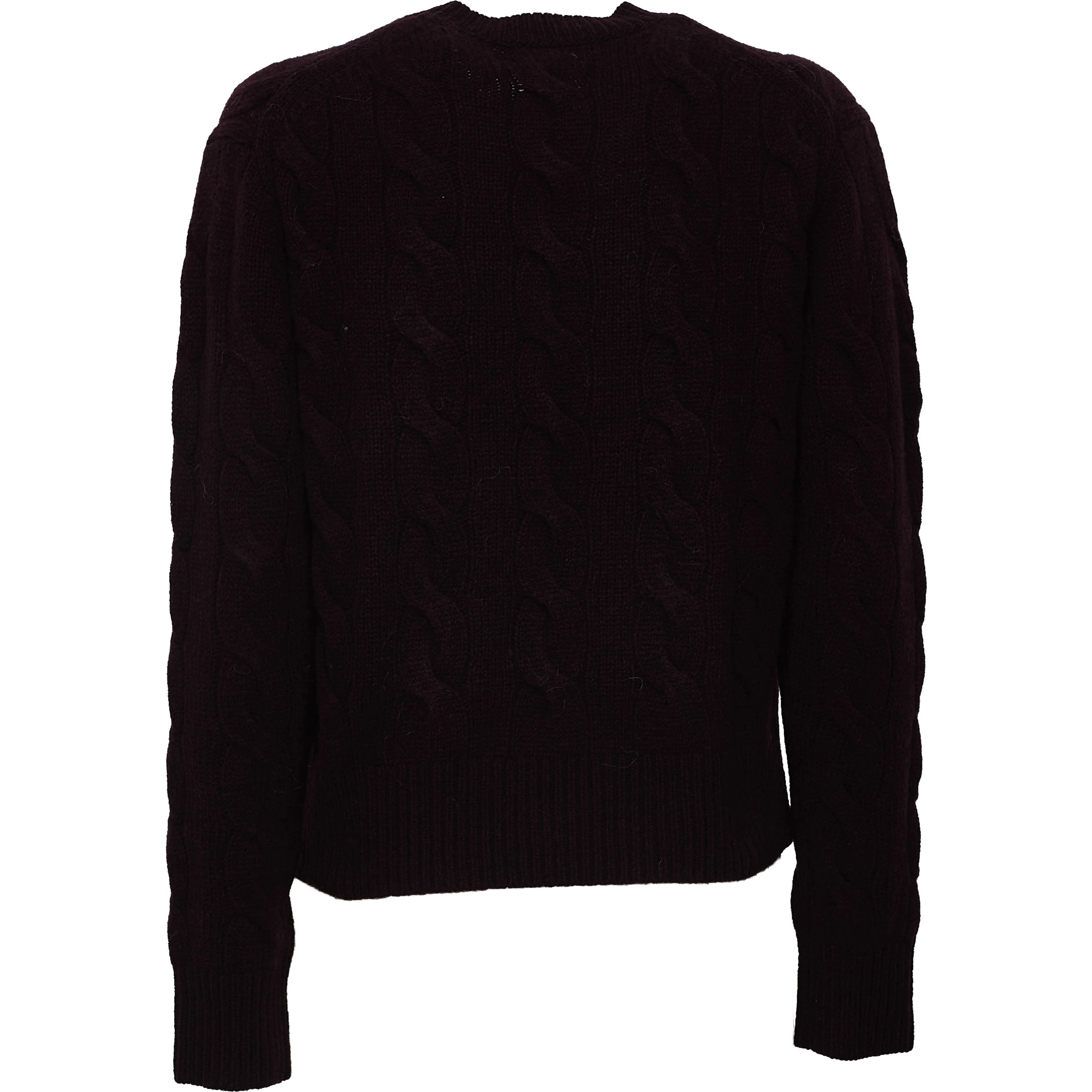 Cable Knit Crewneck Sweater Wool, Cashmere Blend