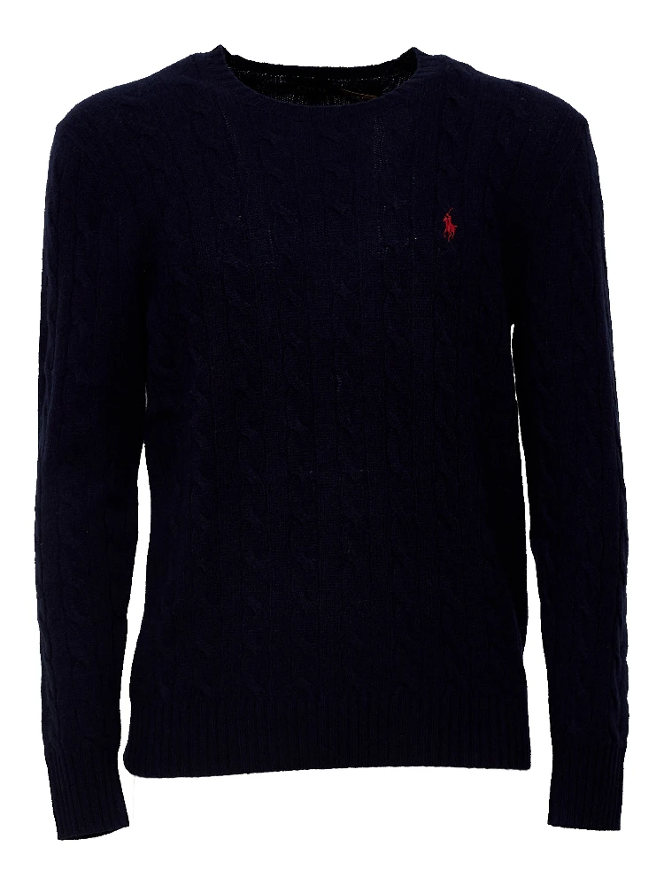 Cable-Knit Crewneck Pullover In Wool, Cashmere