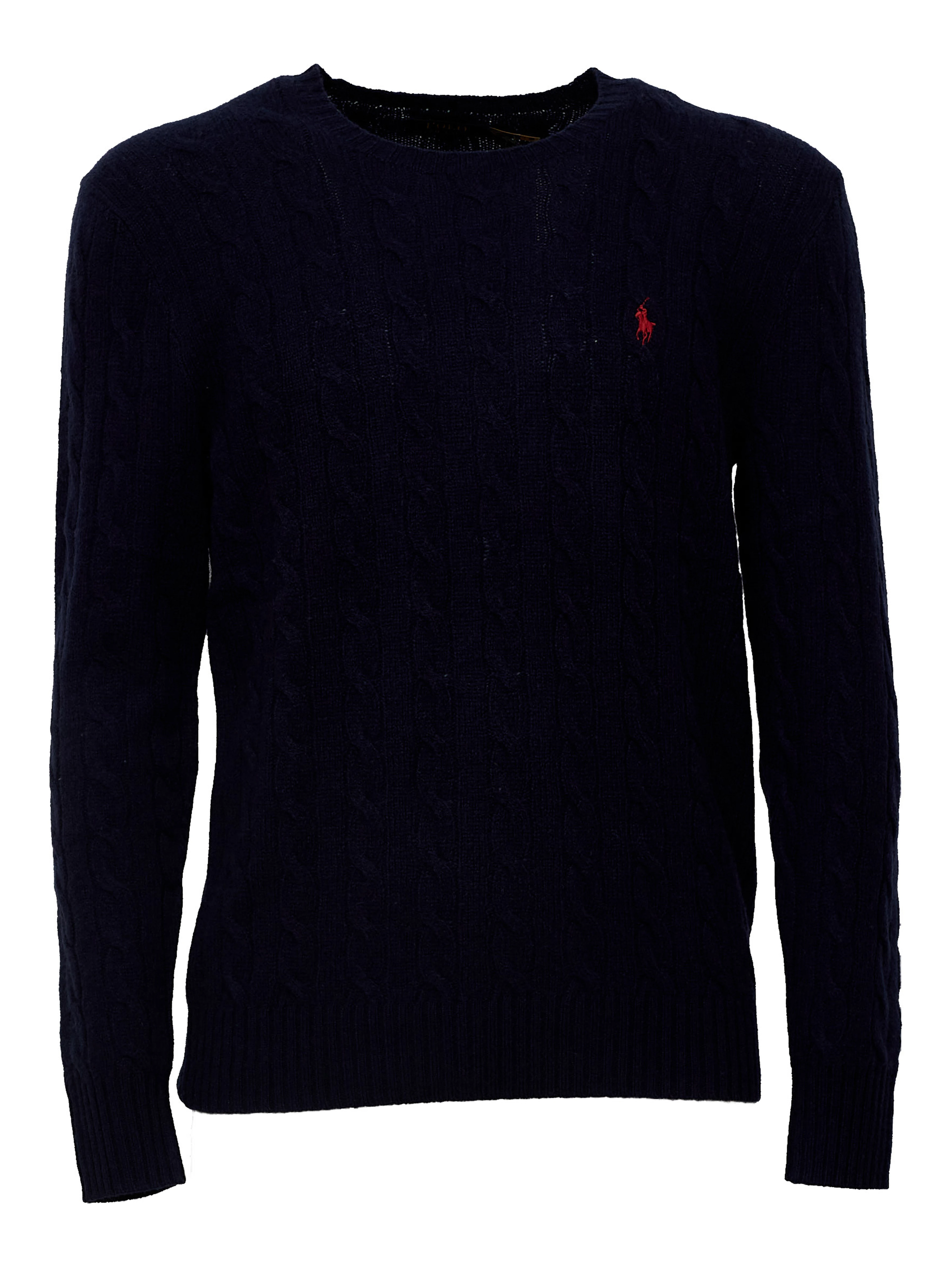 Cable-Knit Crewneck Pullover In Wool, Cashmere