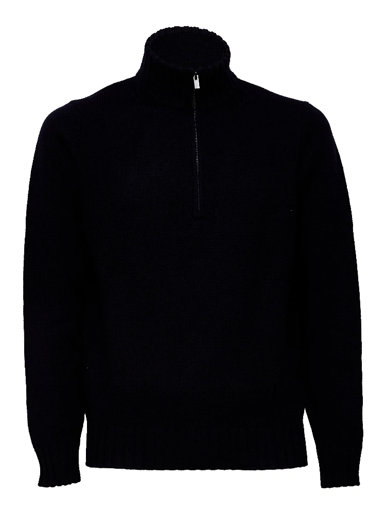Maglia Mezza Zip In Lana Merino