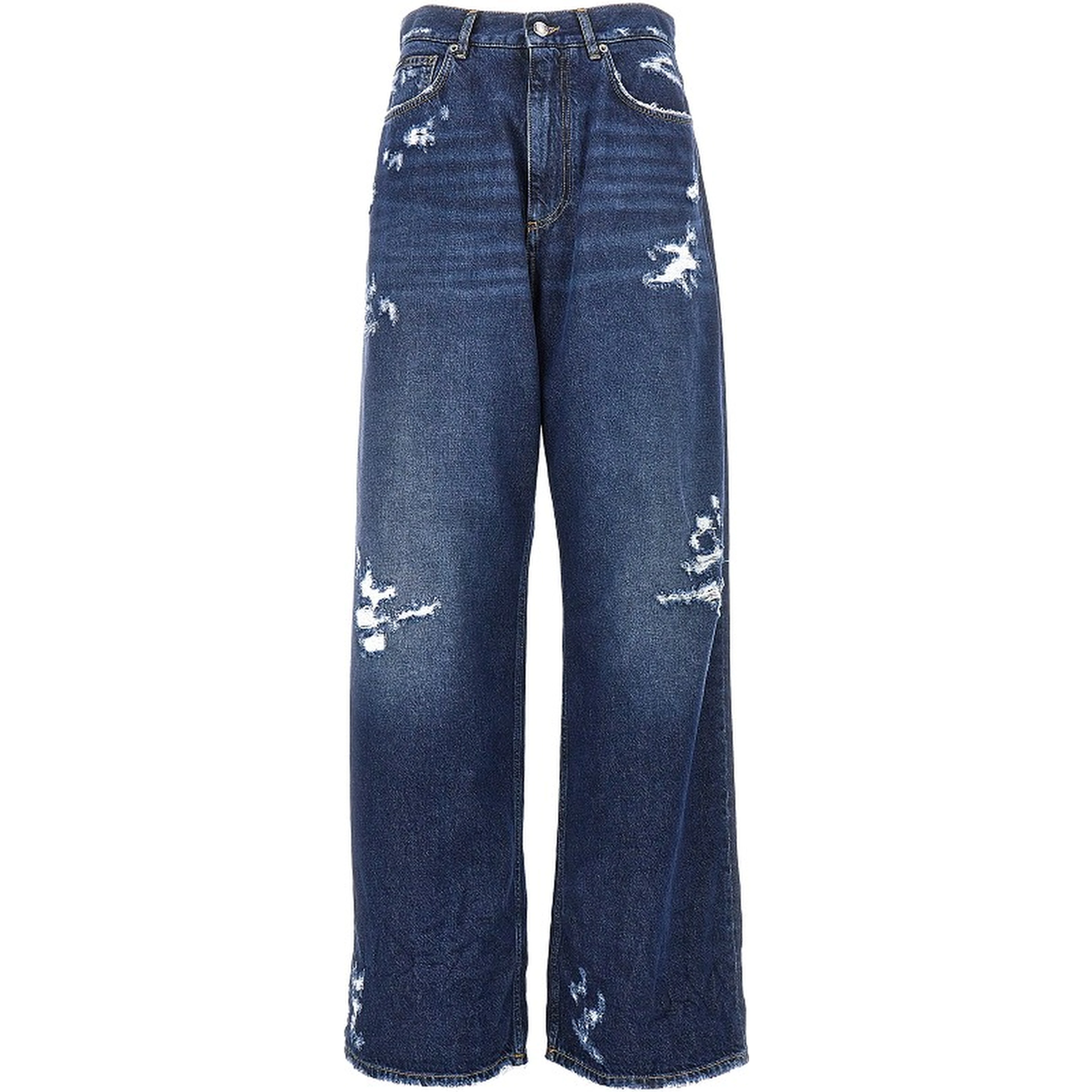 Distressed denim oversized pants